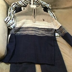 Us Polo Assn shirt, sweater, jean outfit